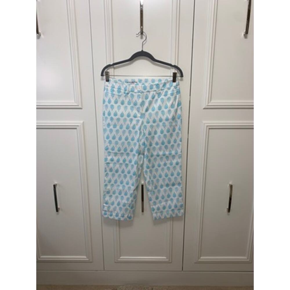 Talbots Women's Skimmer Pants Size 2 Blue Paisley Print‎ Casual